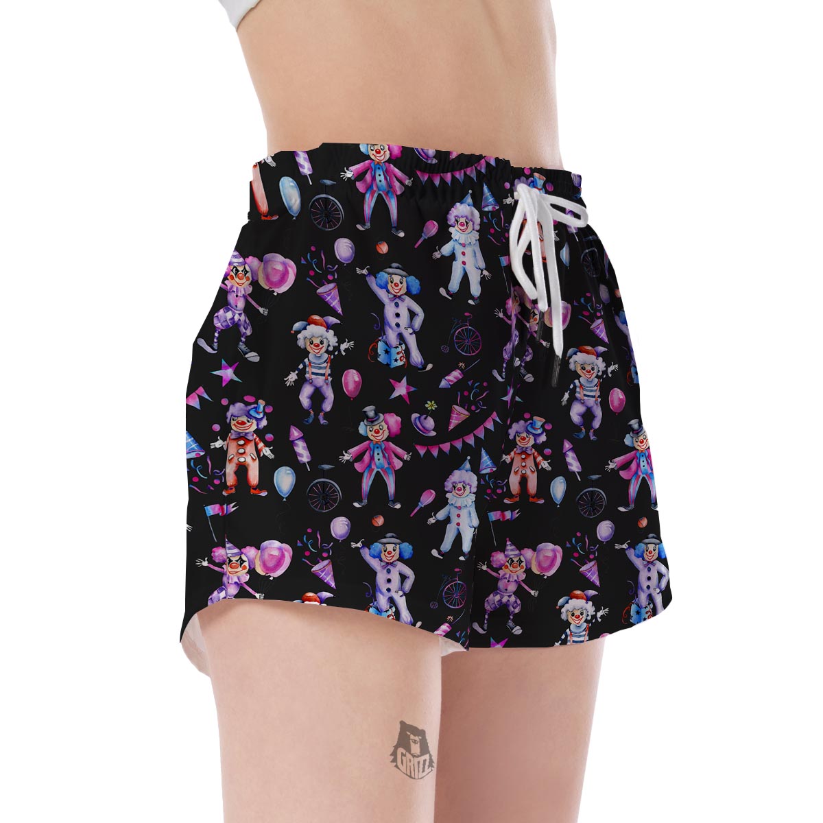 Clown Pattern Print Women's Shorts-grizzshop