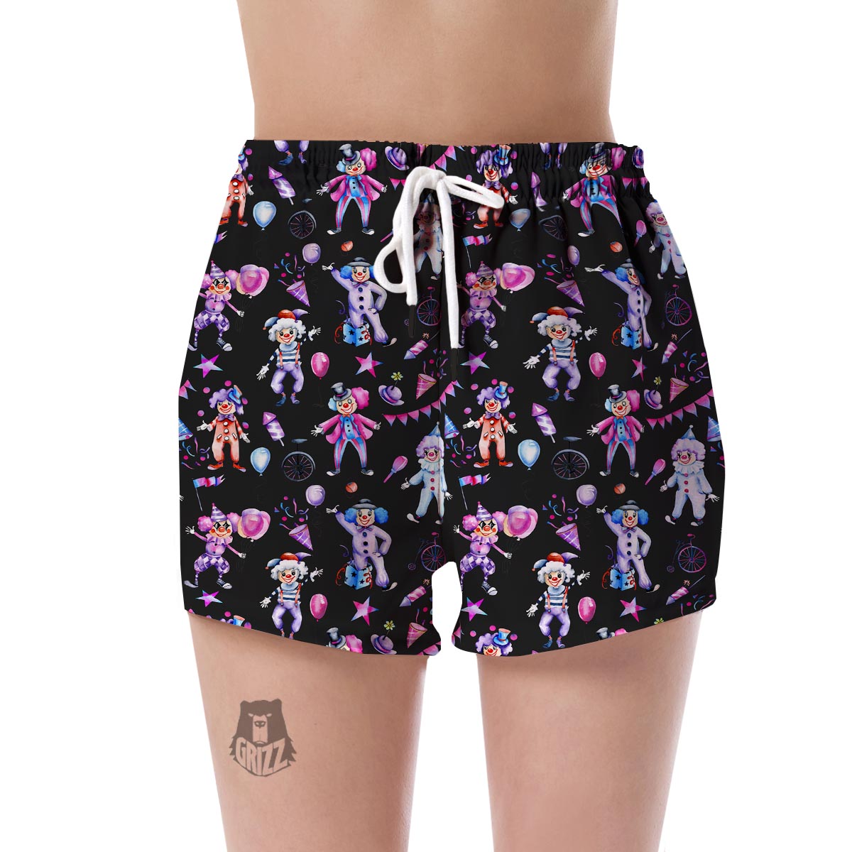 Clown Pattern Print Women's Shorts-grizzshop