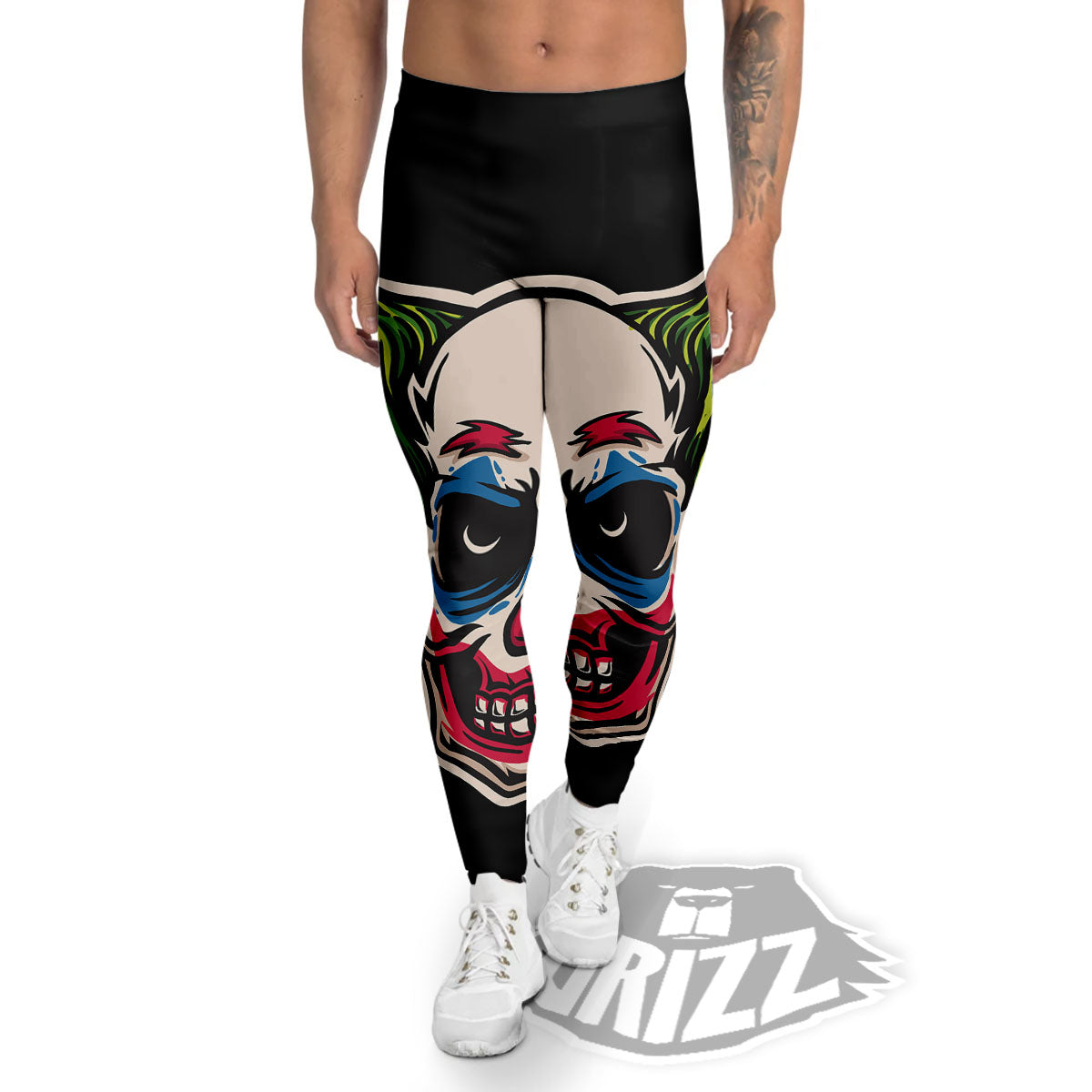 Clown Scary Cartoon Print Men's Leggings-grizzshop