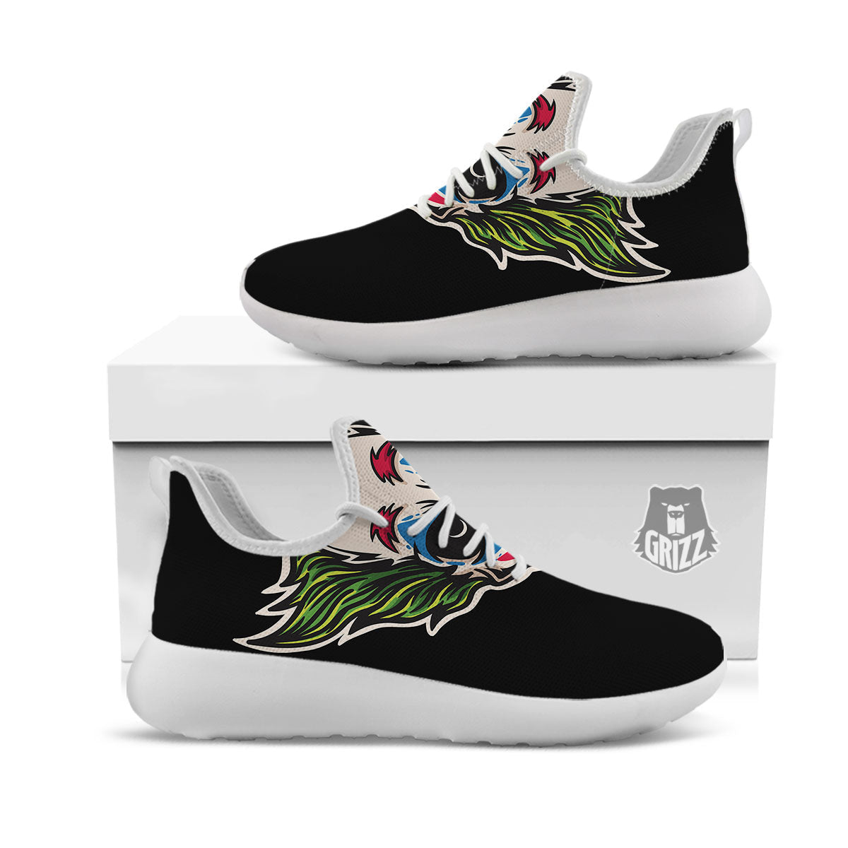 Clown Scary Cartoon Print White Athletic Shoes-grizzshop