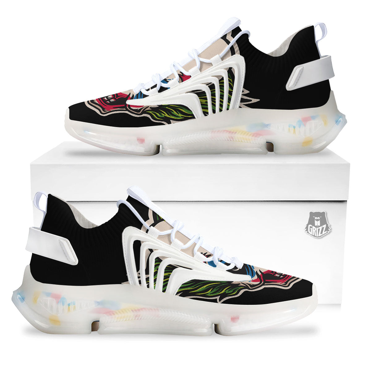 Clown Scary Cartoon Print White Gym Shoes-grizzshop