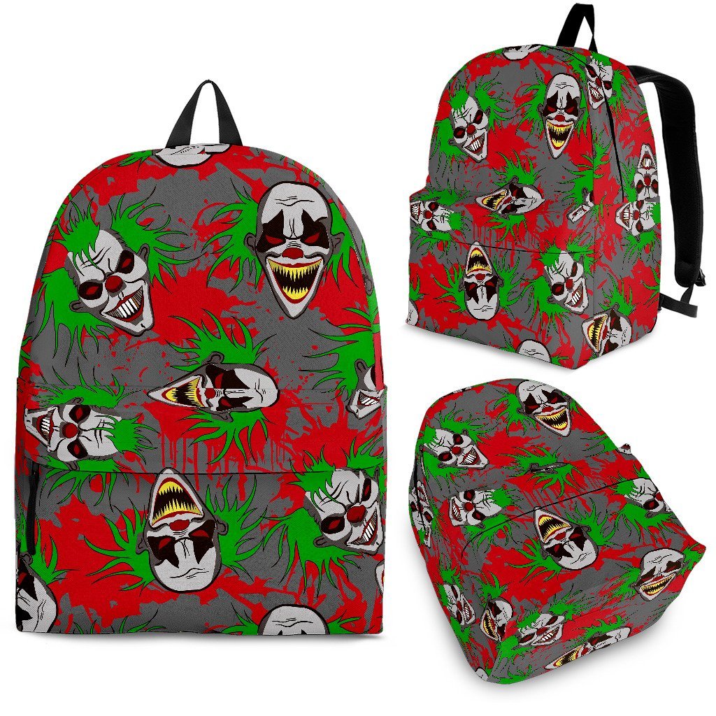 Clown Scary Pattern Print Backpack-grizzshop