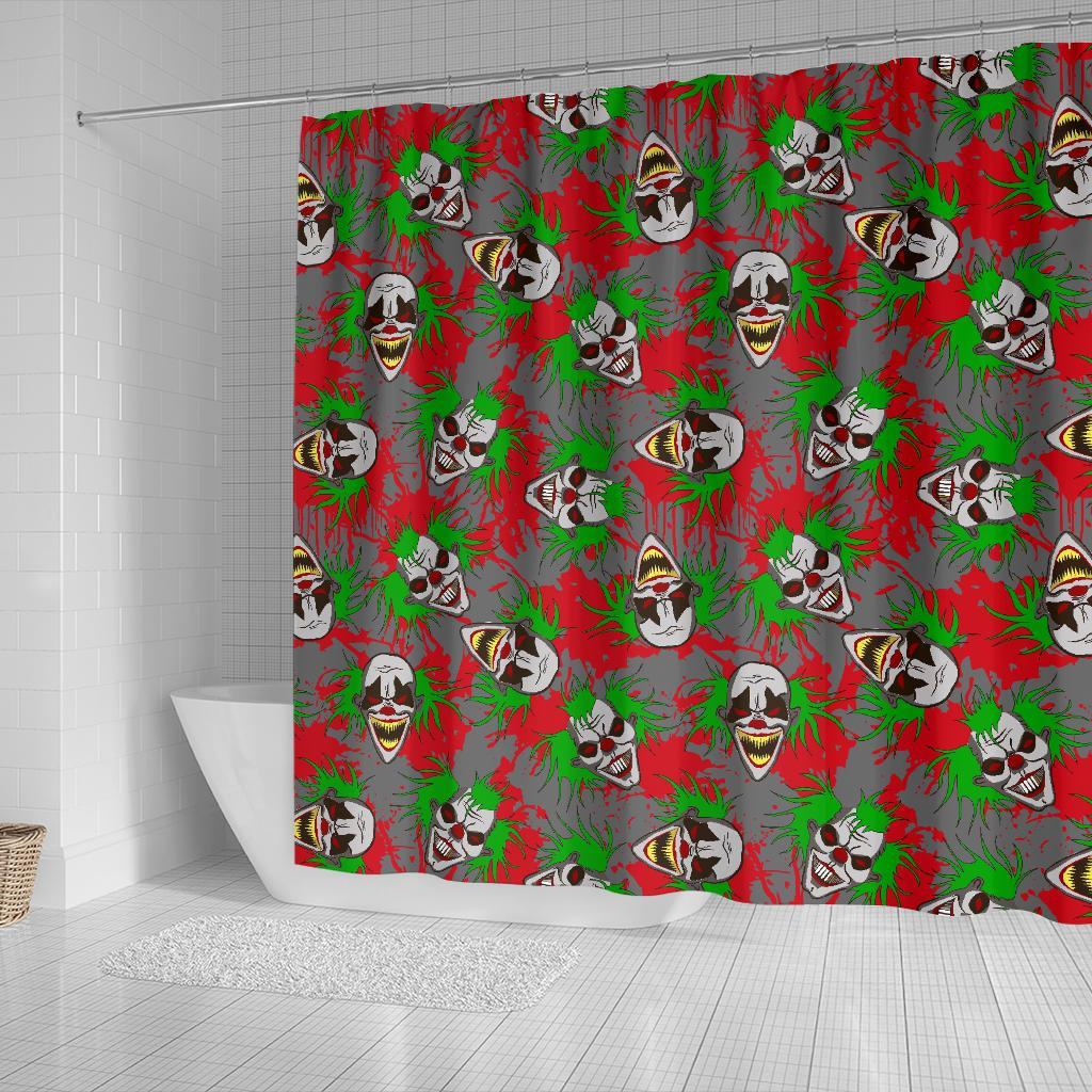 Clown Scary Pattern Print Bathroom Shower Curtain-grizzshop