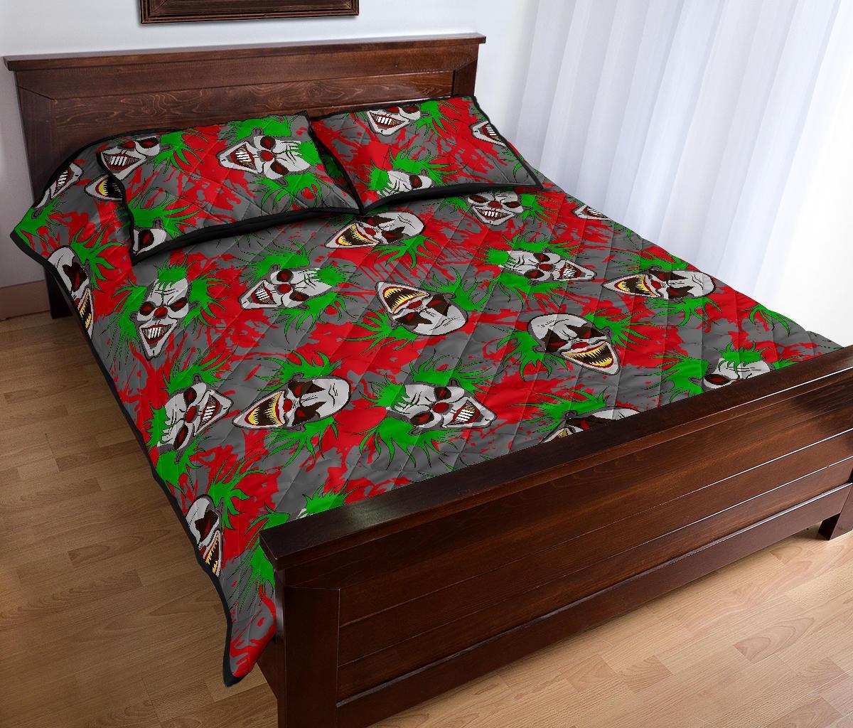 Clown Scary Pattern Print Bed Set Quilt-grizzshop
