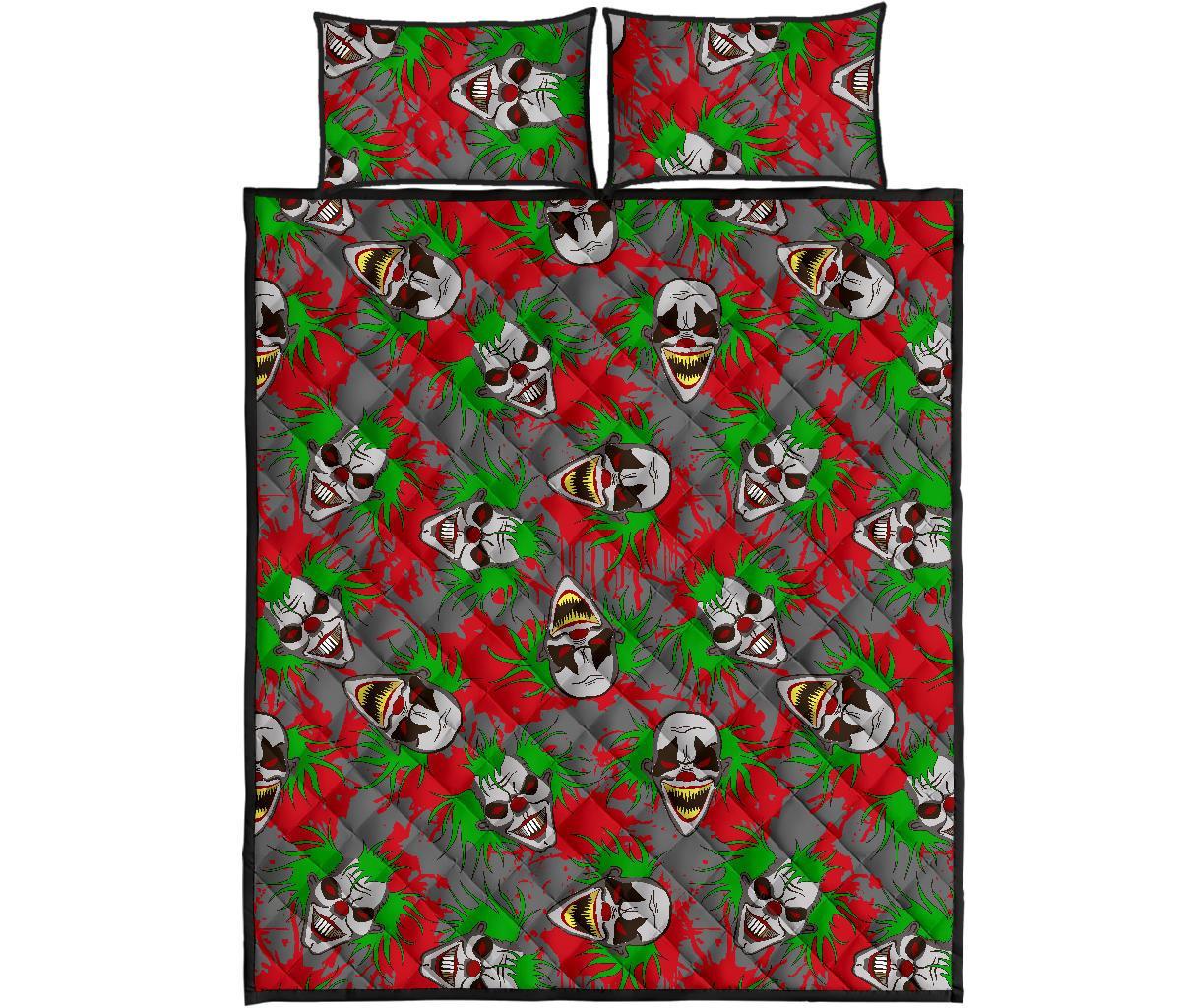 Clown Scary Pattern Print Bed Set Quilt-grizzshop