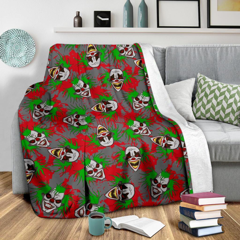 Clown Scary Pattern Print Blanket-grizzshop