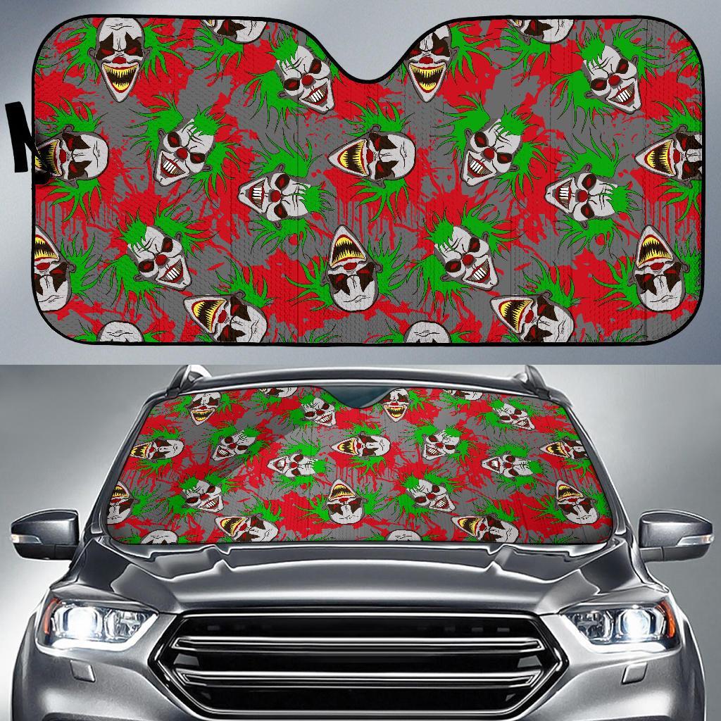 Clown Scary Pattern Print Car Sun Shade-grizzshop