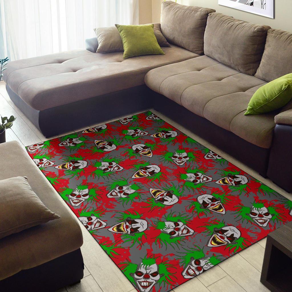 Clown Scary Pattern Print Floor Mat-grizzshop