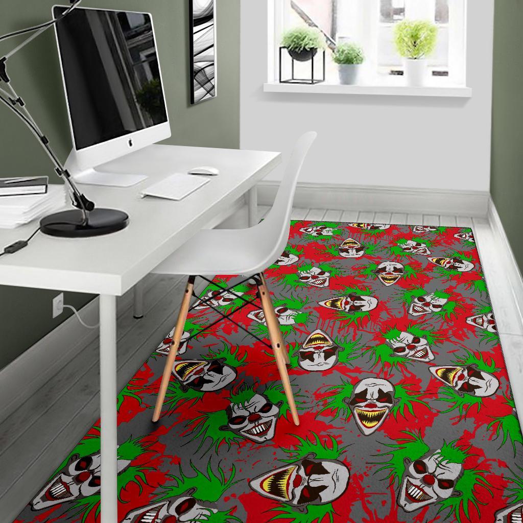 Clown Scary Pattern Print Floor Mat-grizzshop