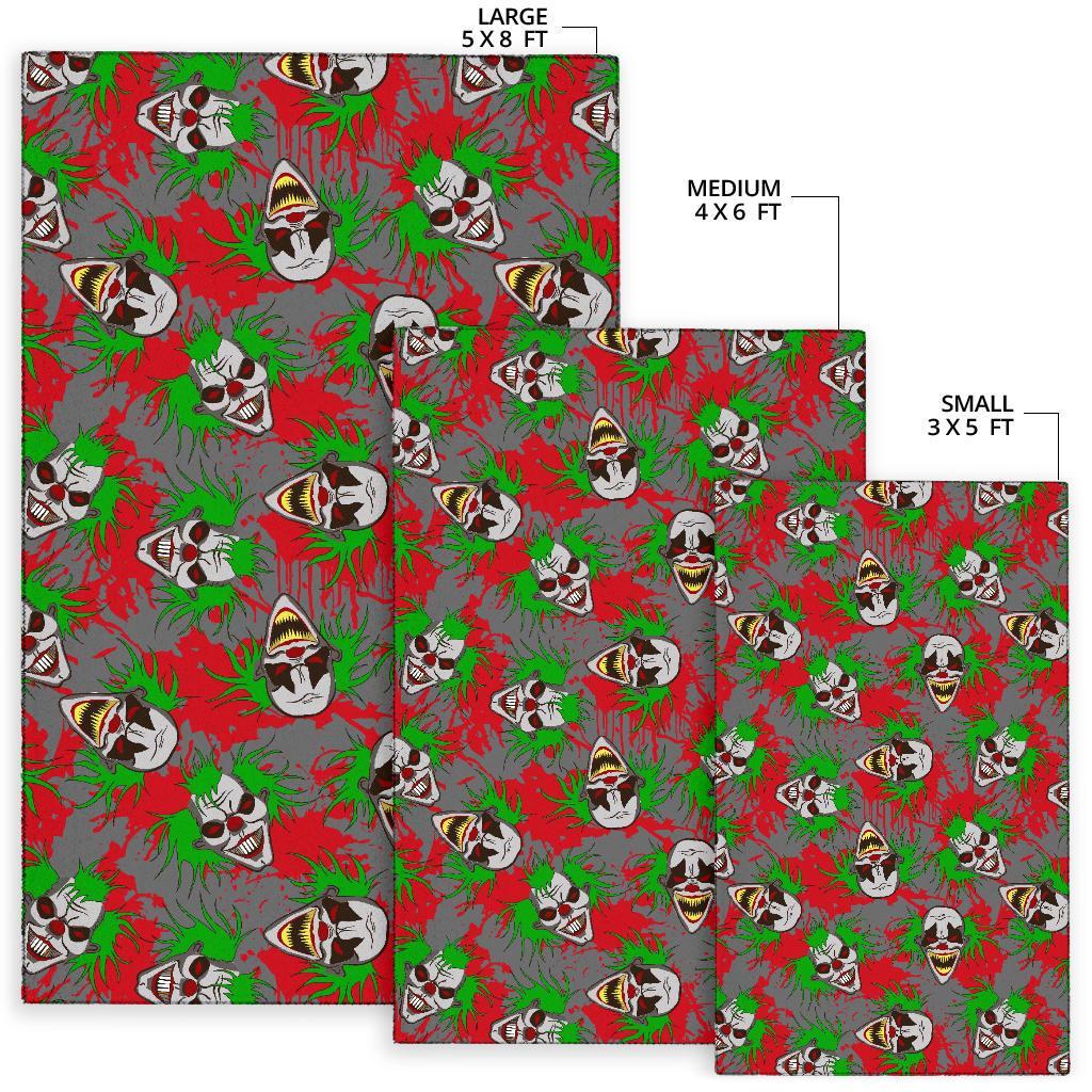 Clown Scary Pattern Print Floor Mat-grizzshop