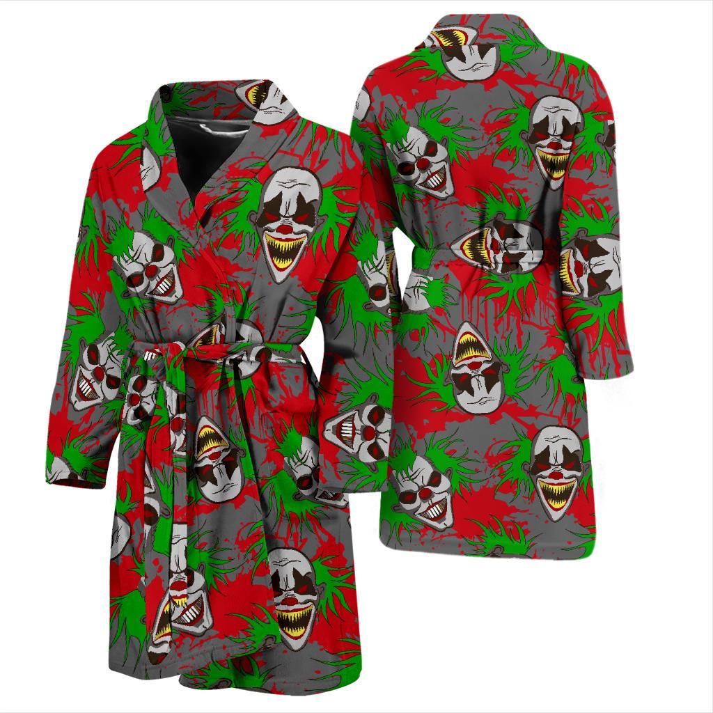 Clown Scary Pattern Print Men Long Robe-grizzshop