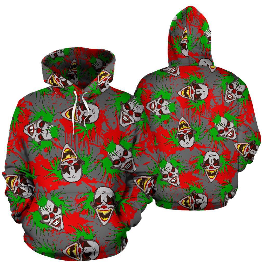 Clown Scary Pattern Print Men Women Pullover Hoodie-grizzshop