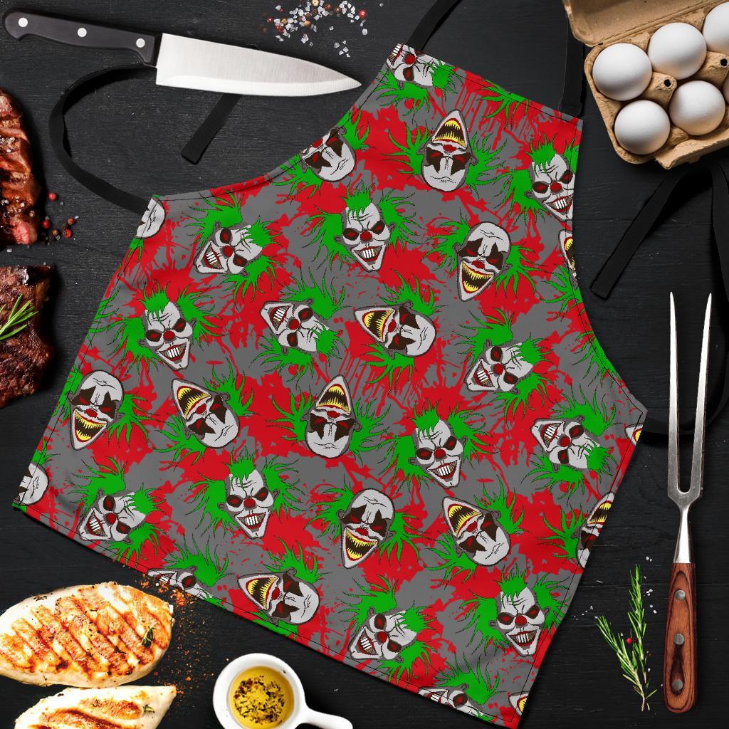 Clown Scary Pattern Print Men's Apron-grizzshop