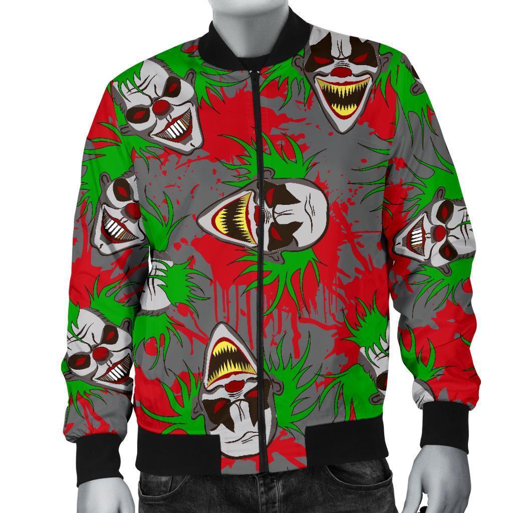 Clown Scary Pattern Print Men's Bomber Jacket-grizzshop