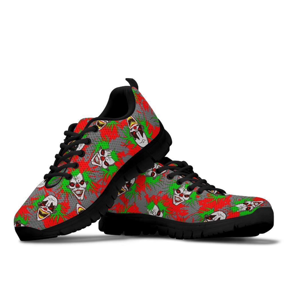 Clown Scary Pattern Print Sneaker Shoes For Men Women-grizzshop