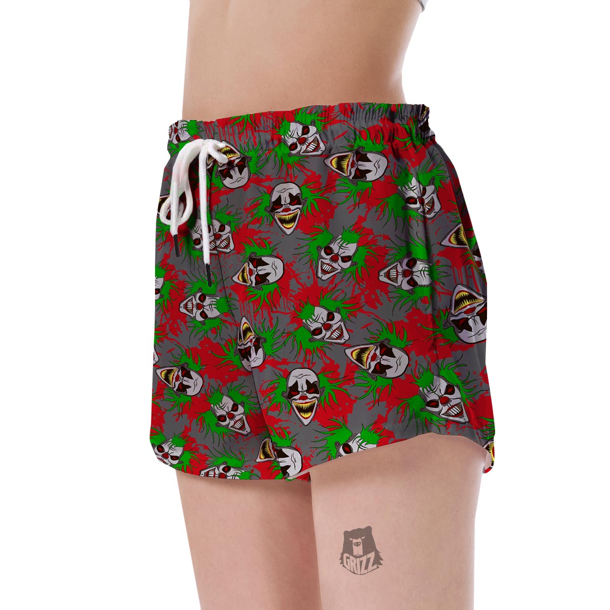 Clown Scary Pattern Print Women's Shorts-grizzshop