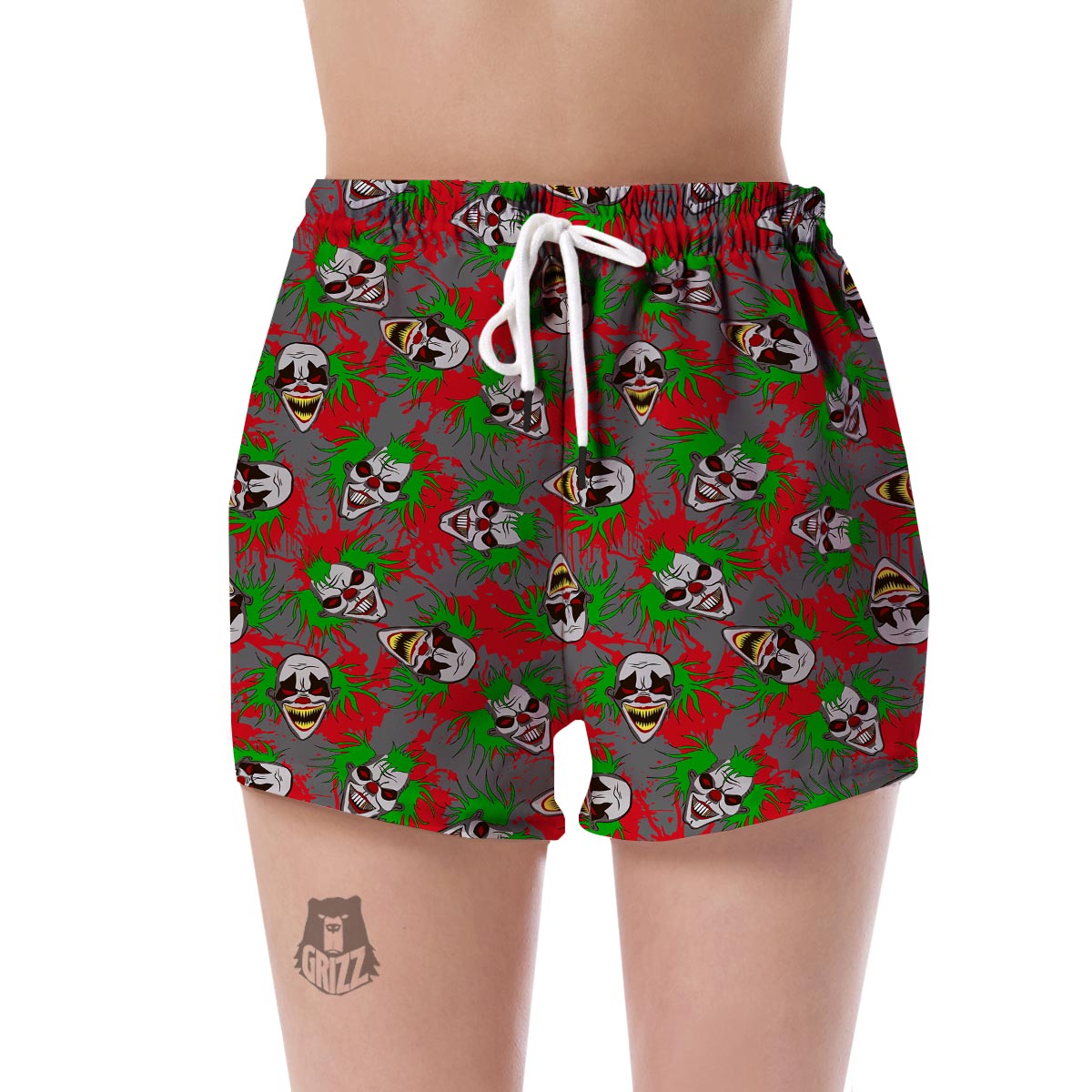 Clown Scary Pattern Print Women's Shorts-grizzshop