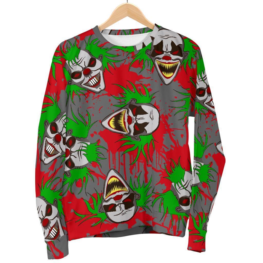 Clown Scary Pattern Print Women's Sweatshirt-grizzshop