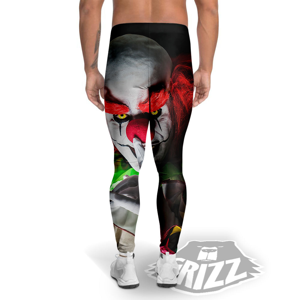 Clown Scary Print Men's Leggings-grizzshop