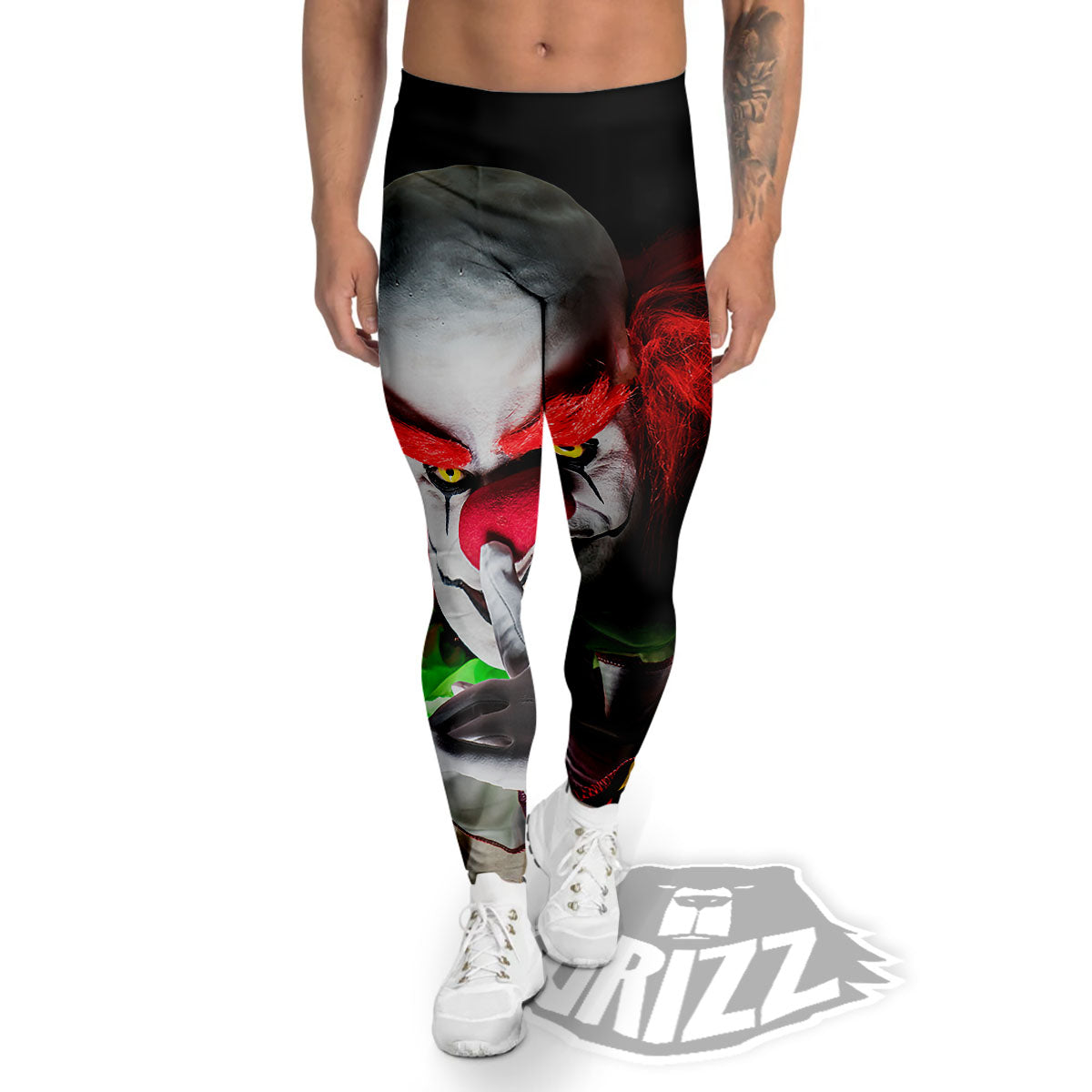 Clown Scary Print Men's Leggings-grizzshop