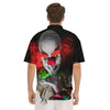 Clown Scary Print Men's Short Sleeve Shirts-grizzshop