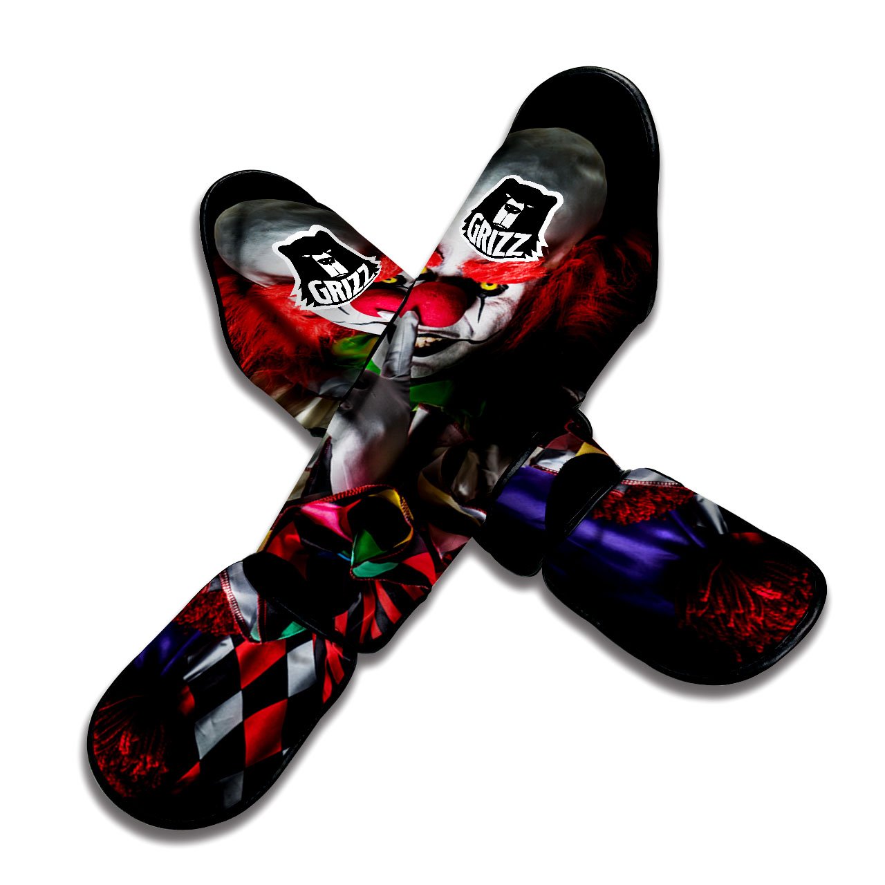 Clown Scary Print Muay Thai Shin Guards-grizzshop