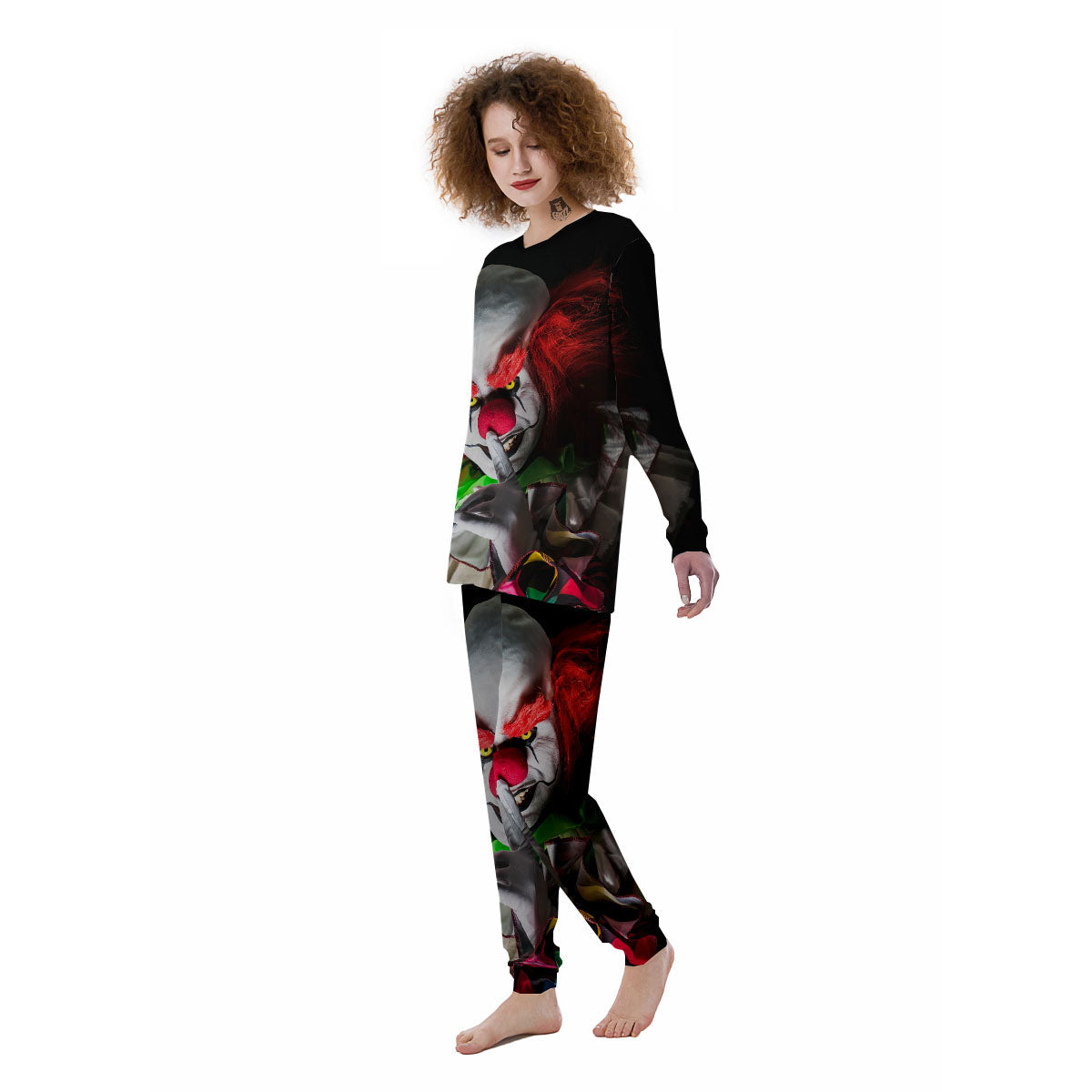 Clown Scary Print Women's Pajamas-grizzshop