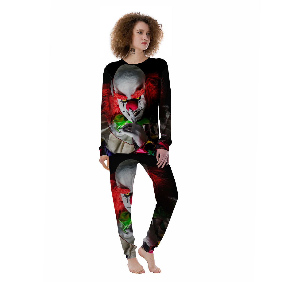 Clown Scary Print Women's Pajamas-grizzshop