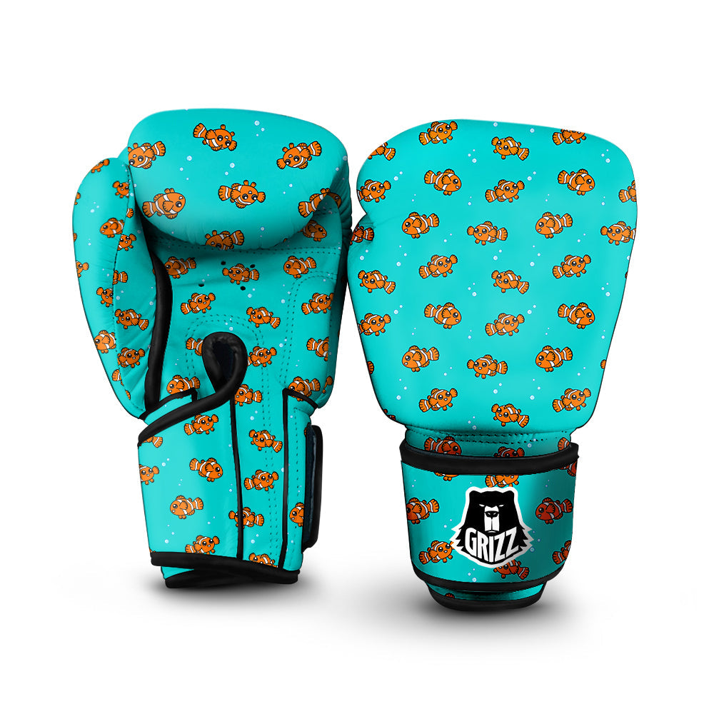 Clownfish Cute Watercolor Blue Print Pattern Boxing Gloves-grizzshop
