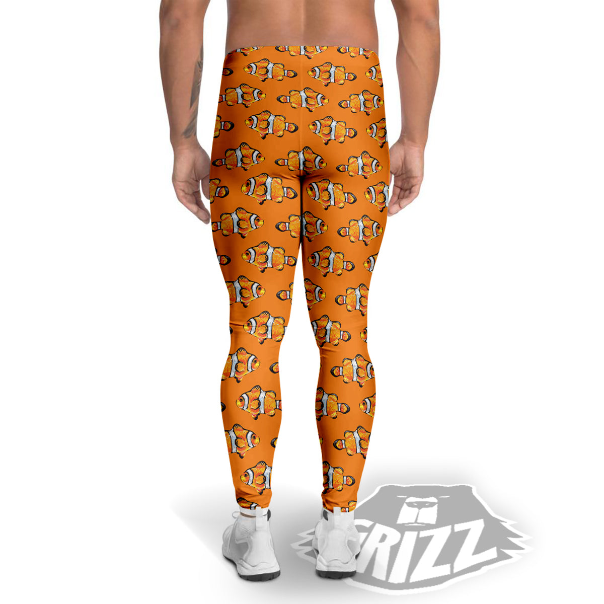 Clownfish Orange Print Pattern Men's Leggings-grizzshop