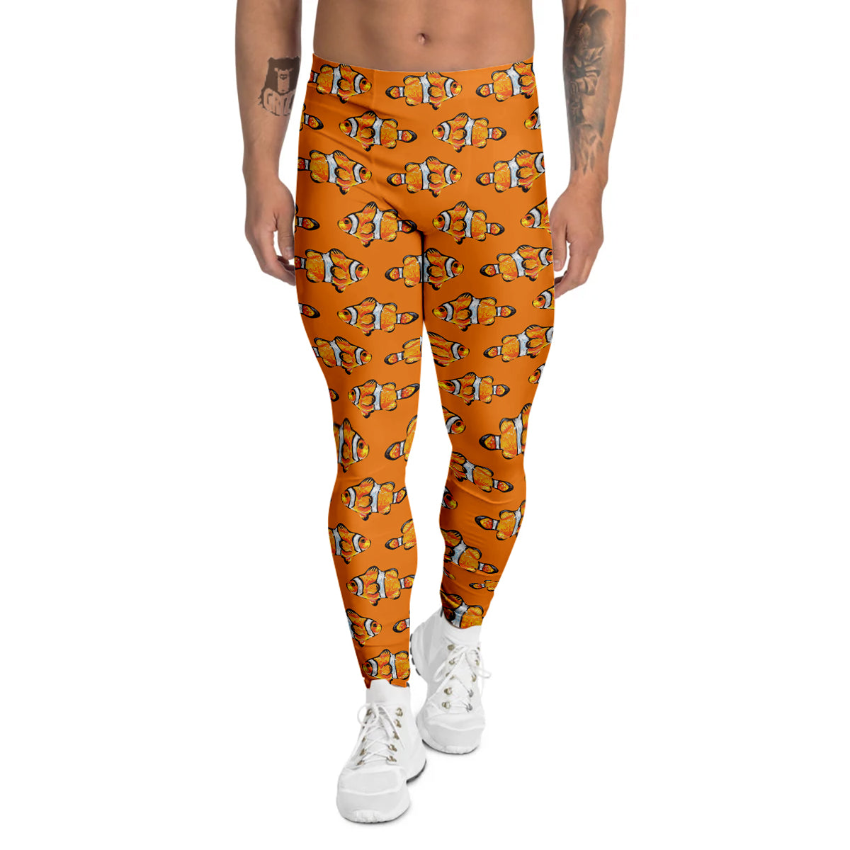 Clownfish Orange Print Pattern Men's Leggings-grizzshop