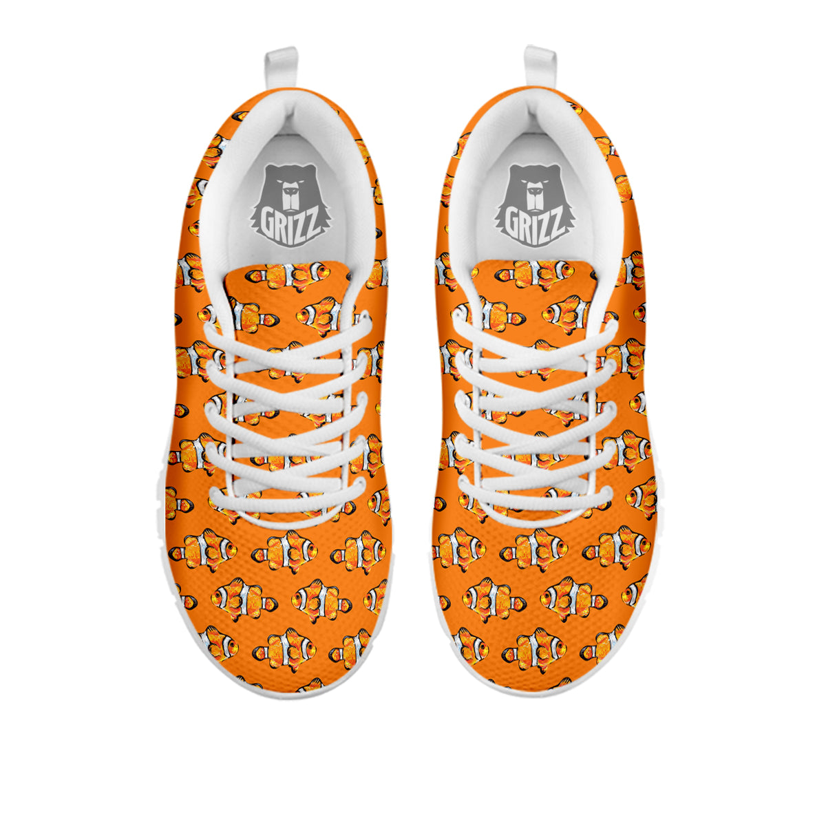 Clownfish Orange Print Pattern White Sneaker-grizzshop