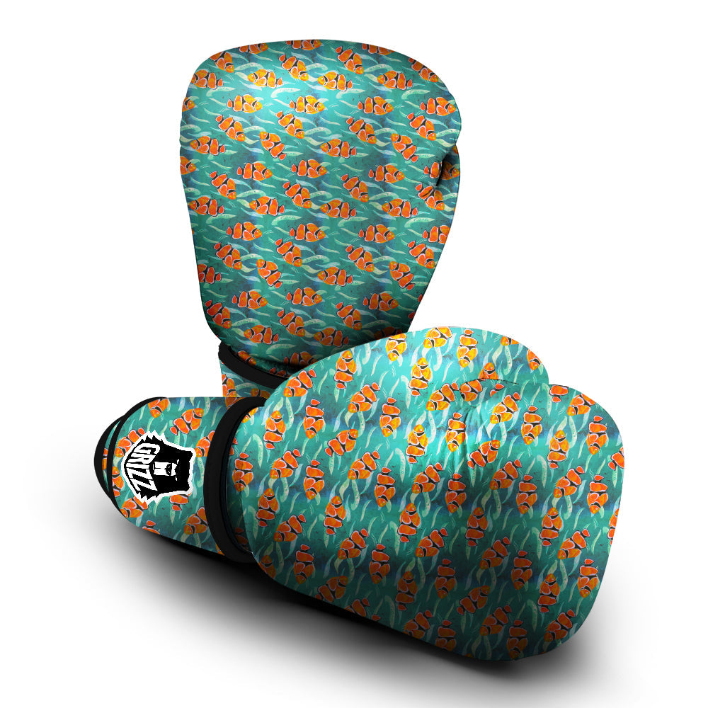 Clownfish Watercolor Blue Print Pattern Boxing Gloves-grizzshop