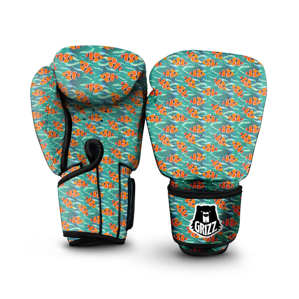 Clownfish Watercolor Blue Print Pattern Boxing Gloves-grizzshop