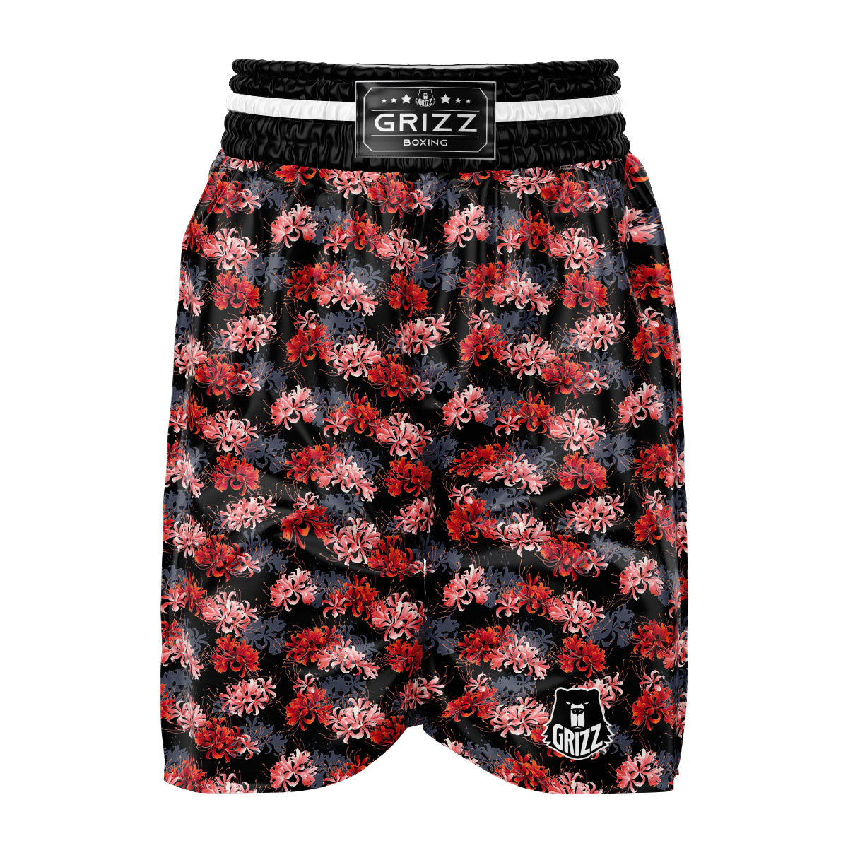 Cluster Amaryllis Japanese Print Pattern Boxing Shorts-grizzshop