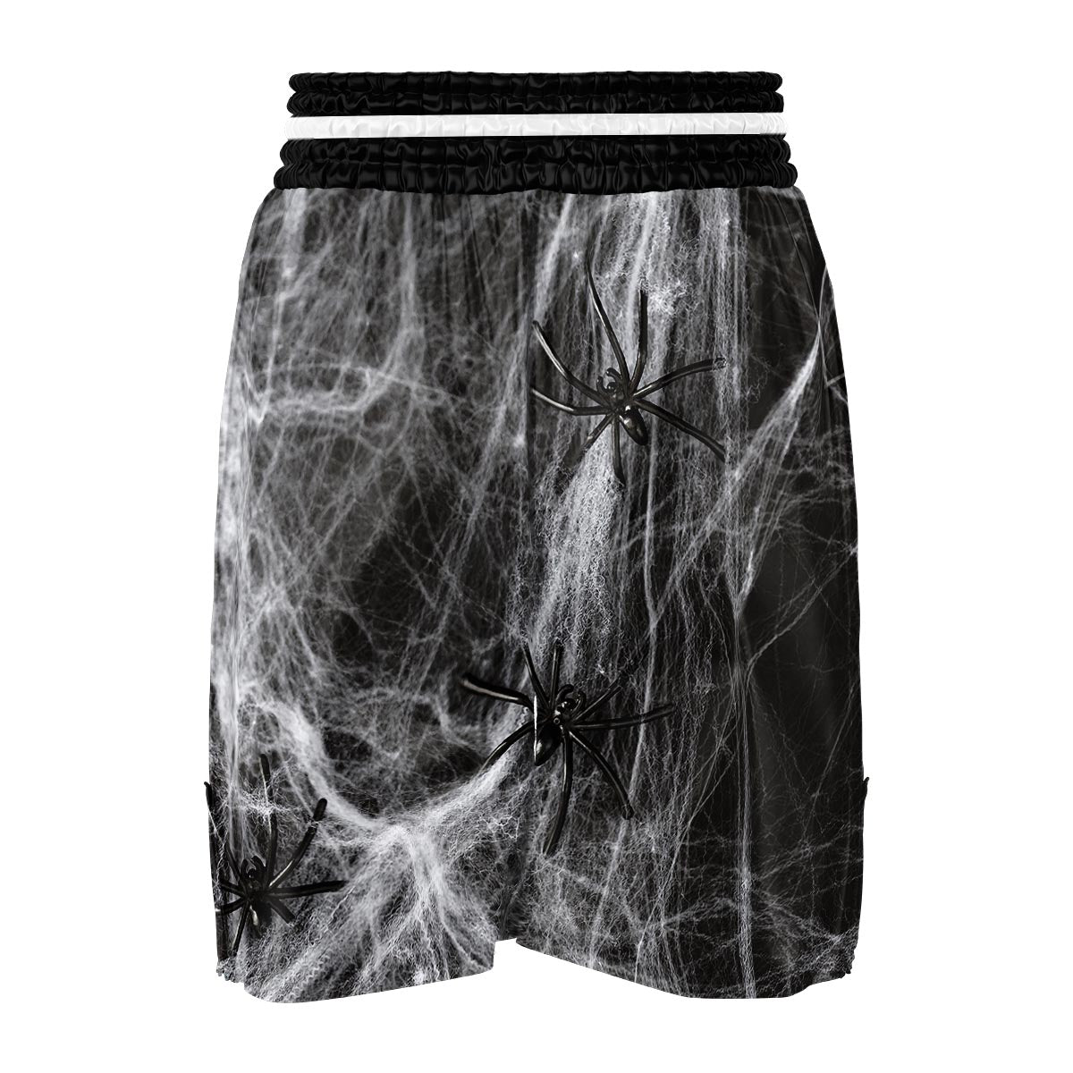 Cobweb And Toy Spiders Print Boxing Shorts-grizzshop