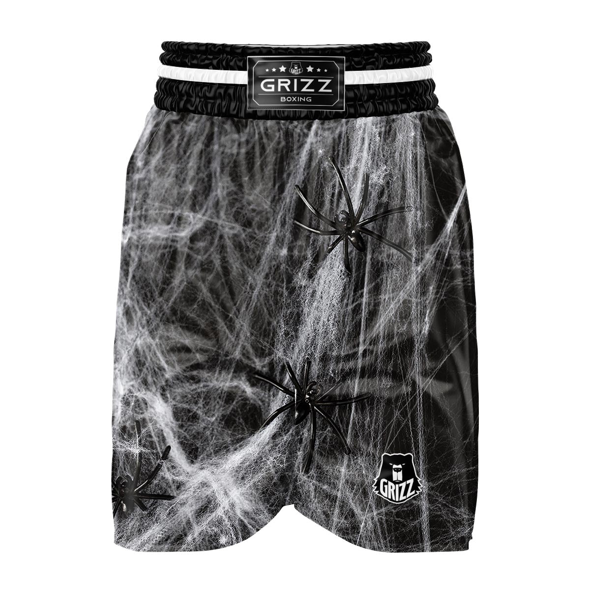 Cobweb And Toy Spiders Print Boxing Shorts-grizzshop