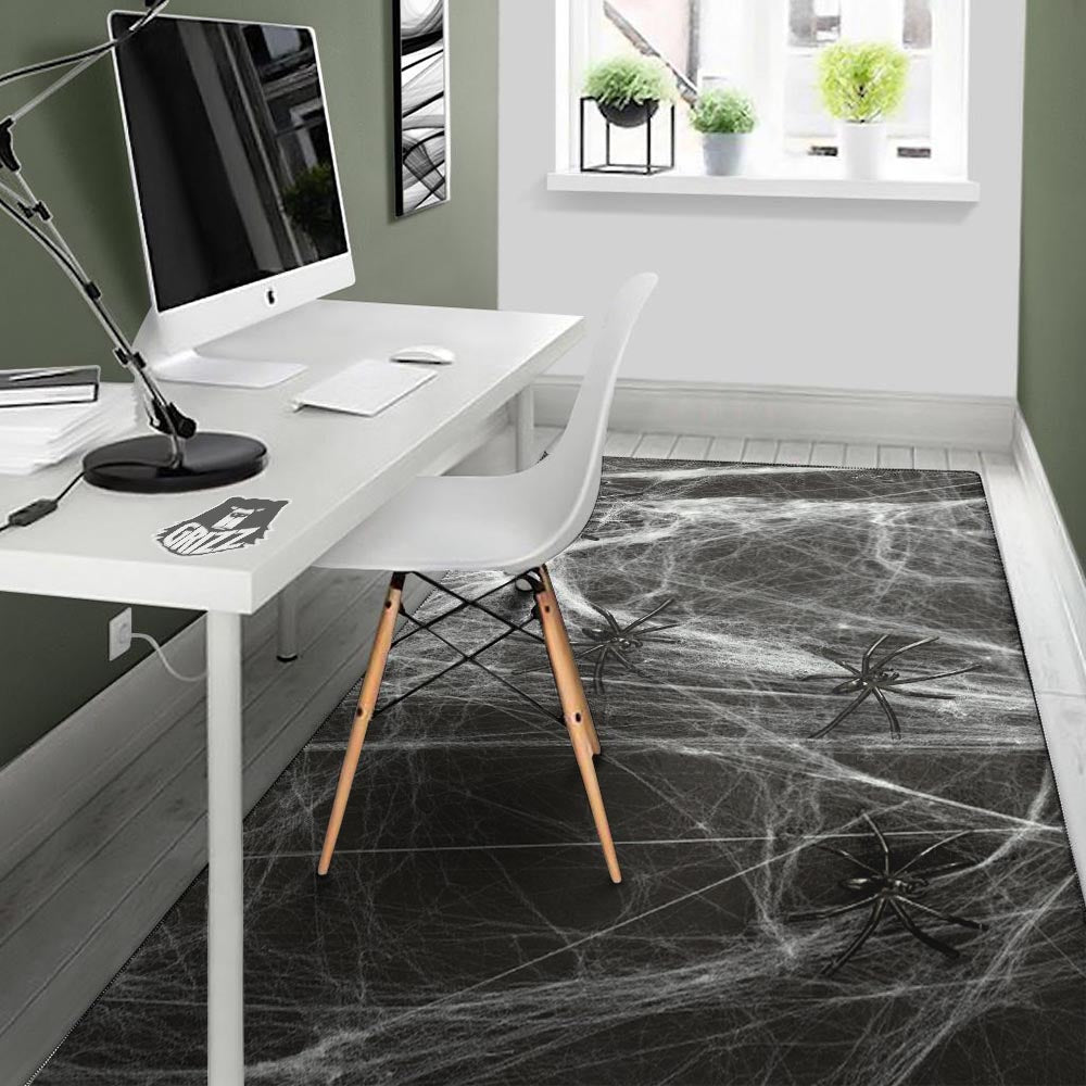 Cobweb And Toy Spiders Print Floor Mat-grizzshop