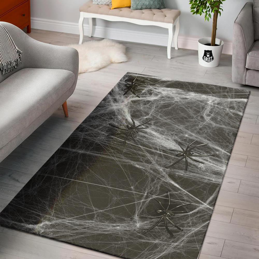 Cobweb And Toy Spiders Print Floor Mat-grizzshop