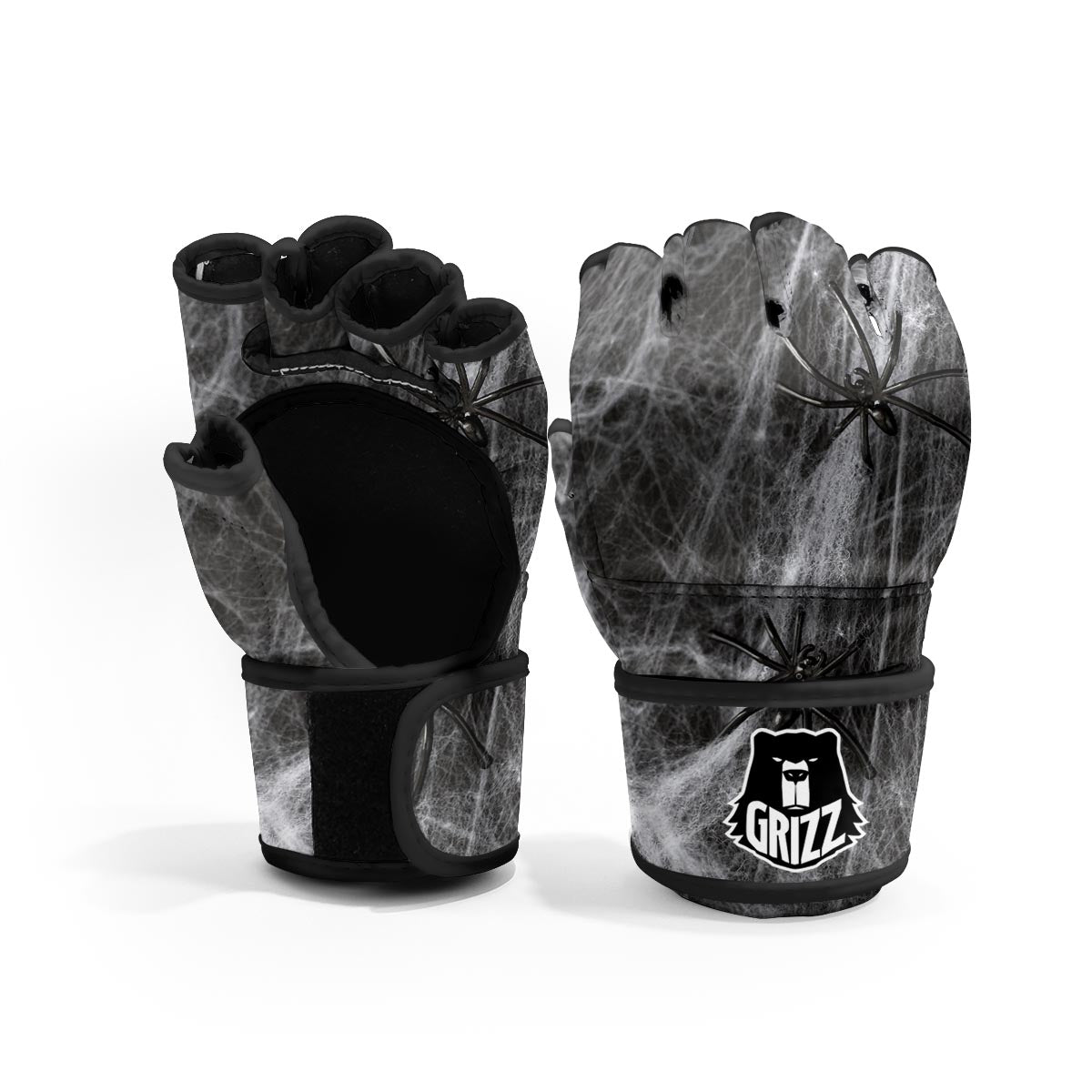 Cobweb And Toy Spiders Print MMA Gloves-grizzshop