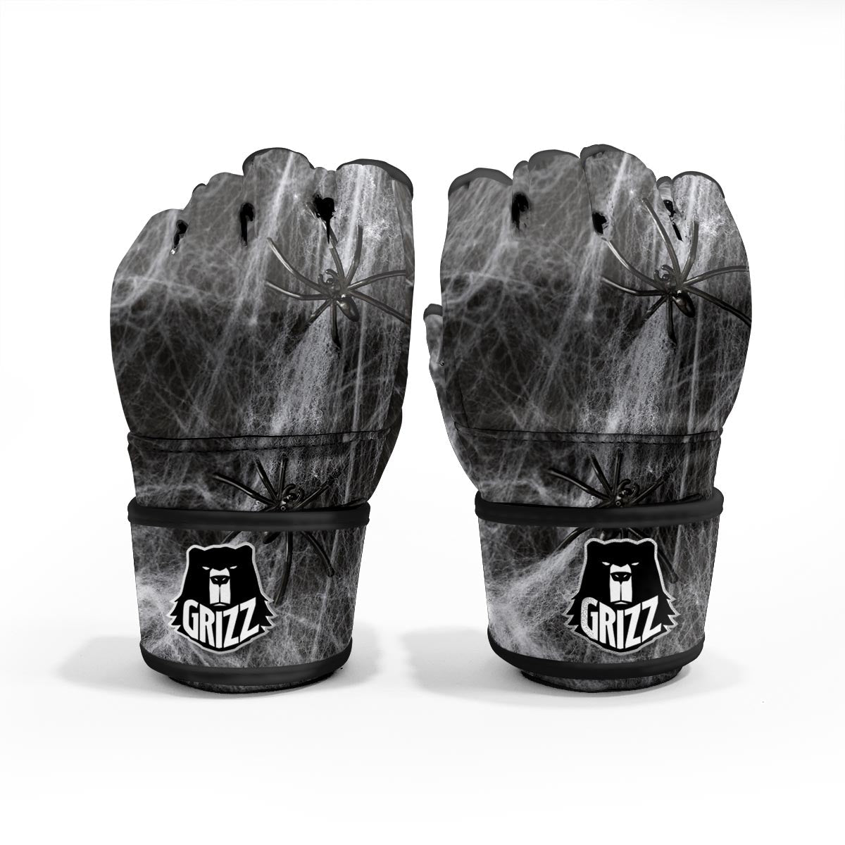 Cobweb And Toy Spiders Print MMA Gloves-grizzshop