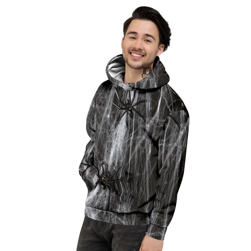 Cobweb And Toy Spiders Print Men's Hoodie-grizzshop