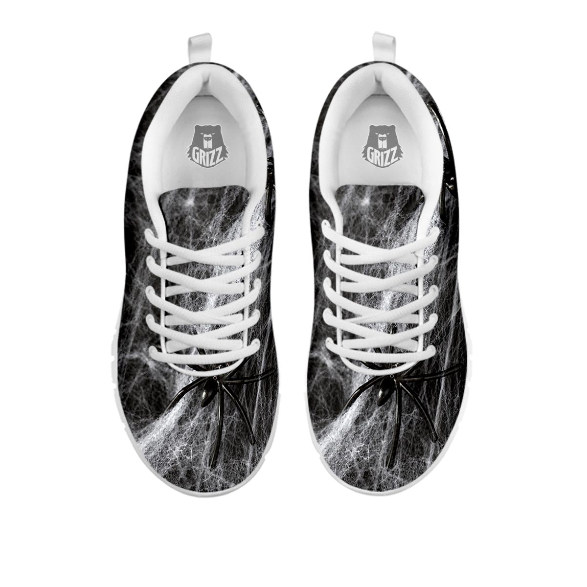Cobweb And Toy Spiders Print White Sneaker-grizzshop