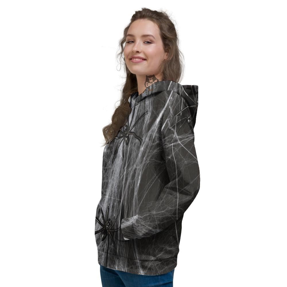 Cobweb And Toy Spiders Print Women's Hoodie-grizzshop