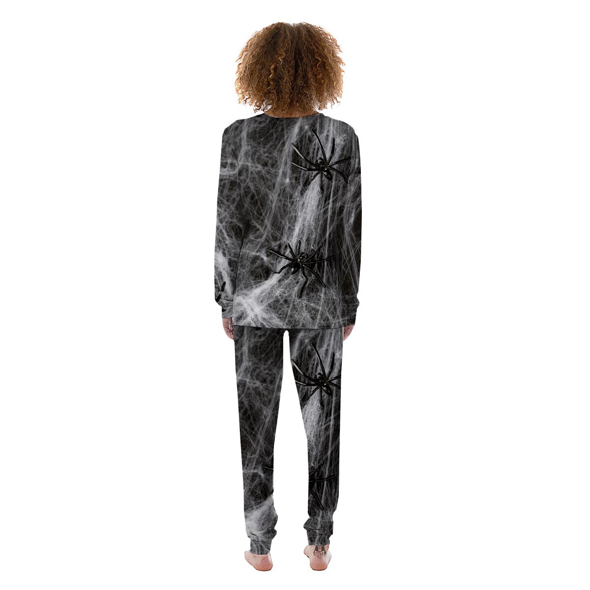 Cobweb And Toy Spiders Print Women's Pajamas-grizzshop