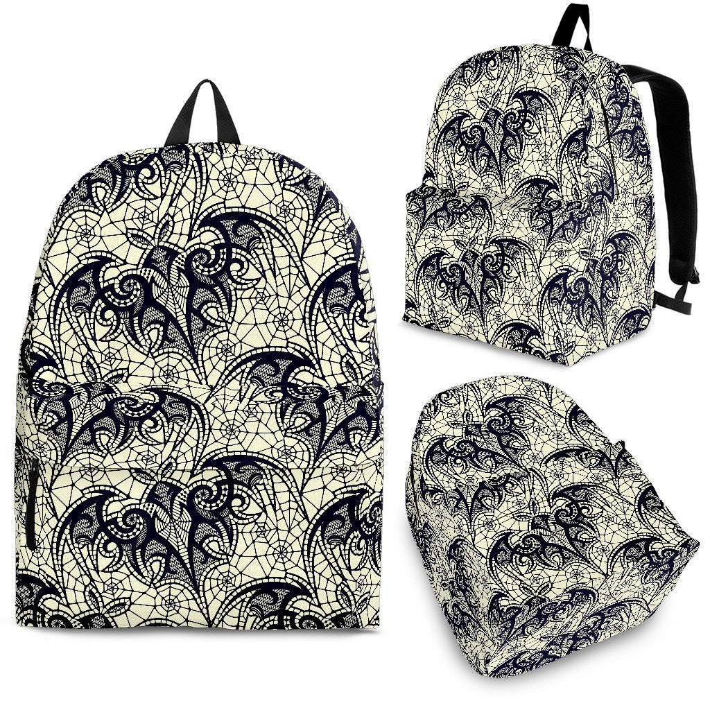 Cobweb Halloween Bat Pattern Print Backpack-grizzshop