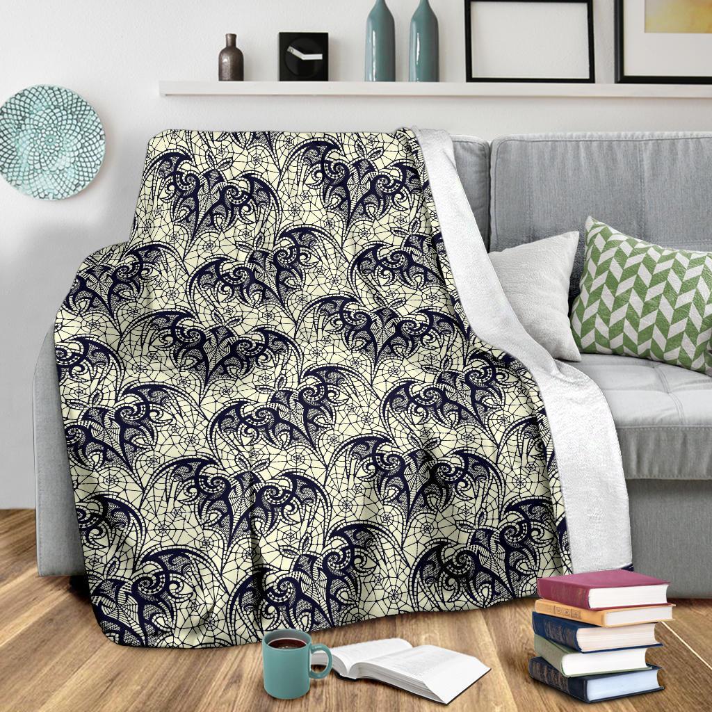 Cobweb Halloween Bat Pattern Print Blanket-grizzshop