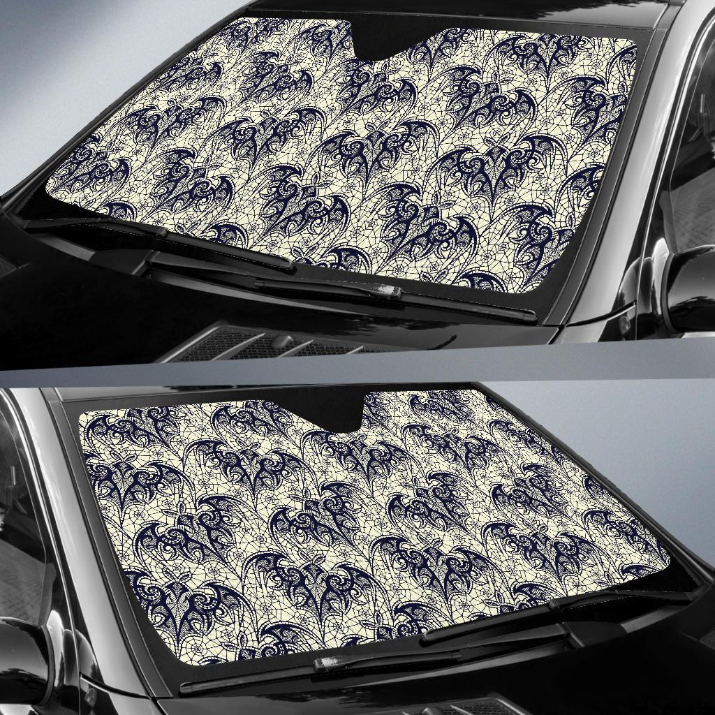 Cobweb Halloween Bat Pattern Print Car Sun Shade-grizzshop