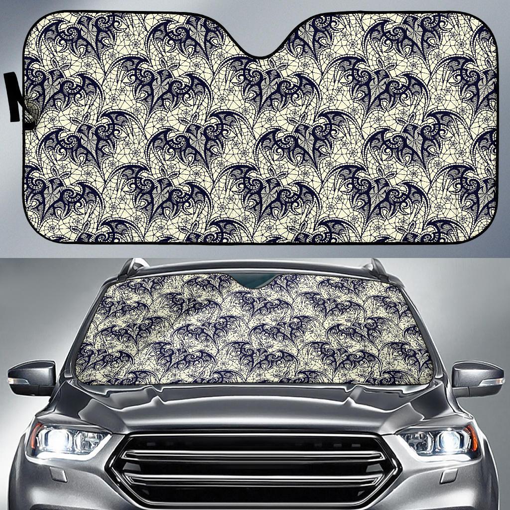 Cobweb Halloween Bat Pattern Print Car Sun Shade-grizzshop