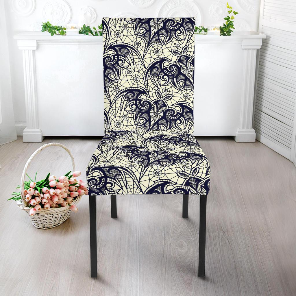 Cobweb Halloween Bat Pattern Print Chair Cover-grizzshop